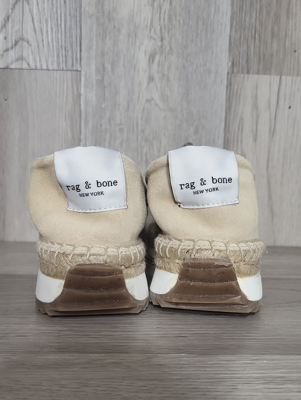 Rag & Bone Macadamia Suede Espadrille Runner Flats Slip On Handmade Spain 38.5 - Picture 4 of 8